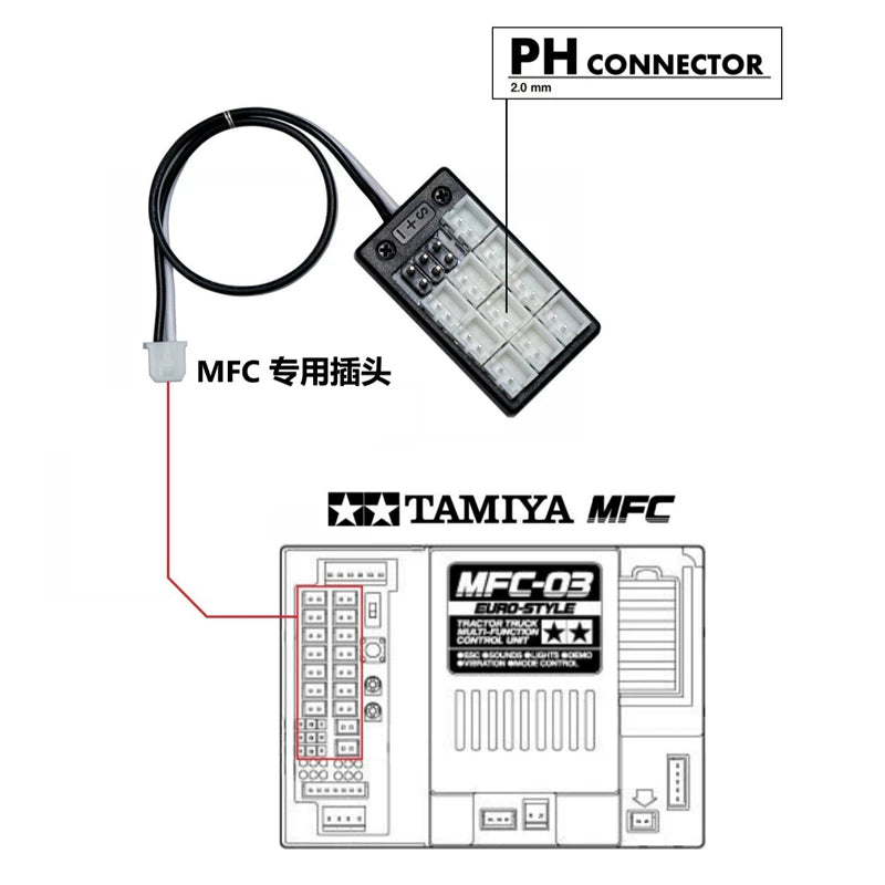 JUWUBA Tamiya 1/14 PH2.0 Four-in-one Lamp Set Expansion Board KZB-MFC