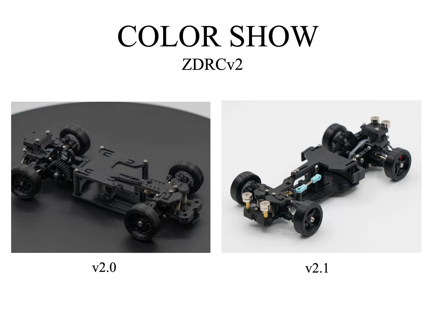 ZDRC V2.0 1/24 3d Printed Plastic Rwd Drift Frame Kit