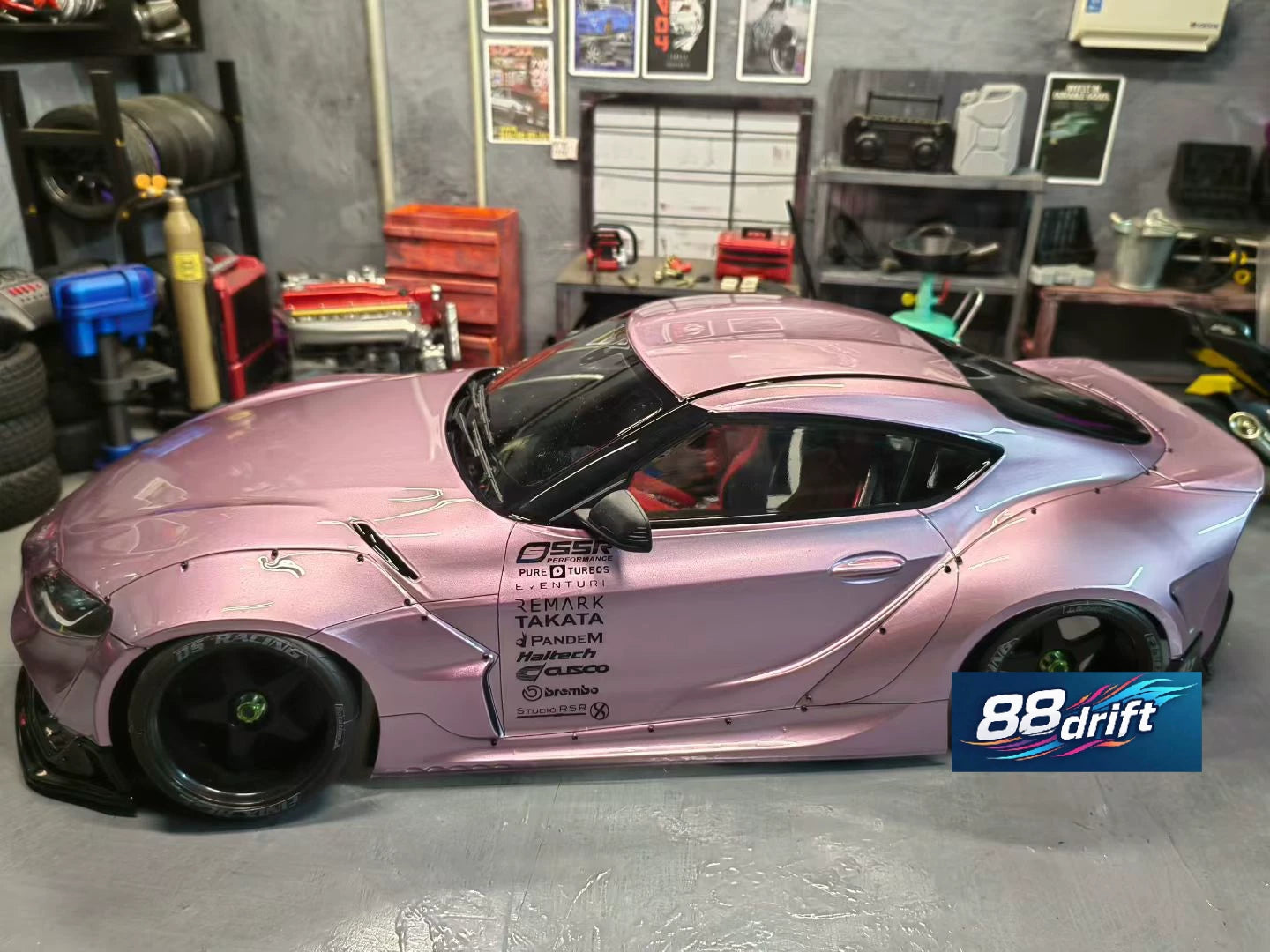 88Drift 1/10 A90 RC DRIFT CAR Transparent shell Width 200mm Wheelbase 258mm