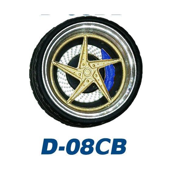 1/64 Static Model Car Alloy Wheels Rubber Tires with Bearings