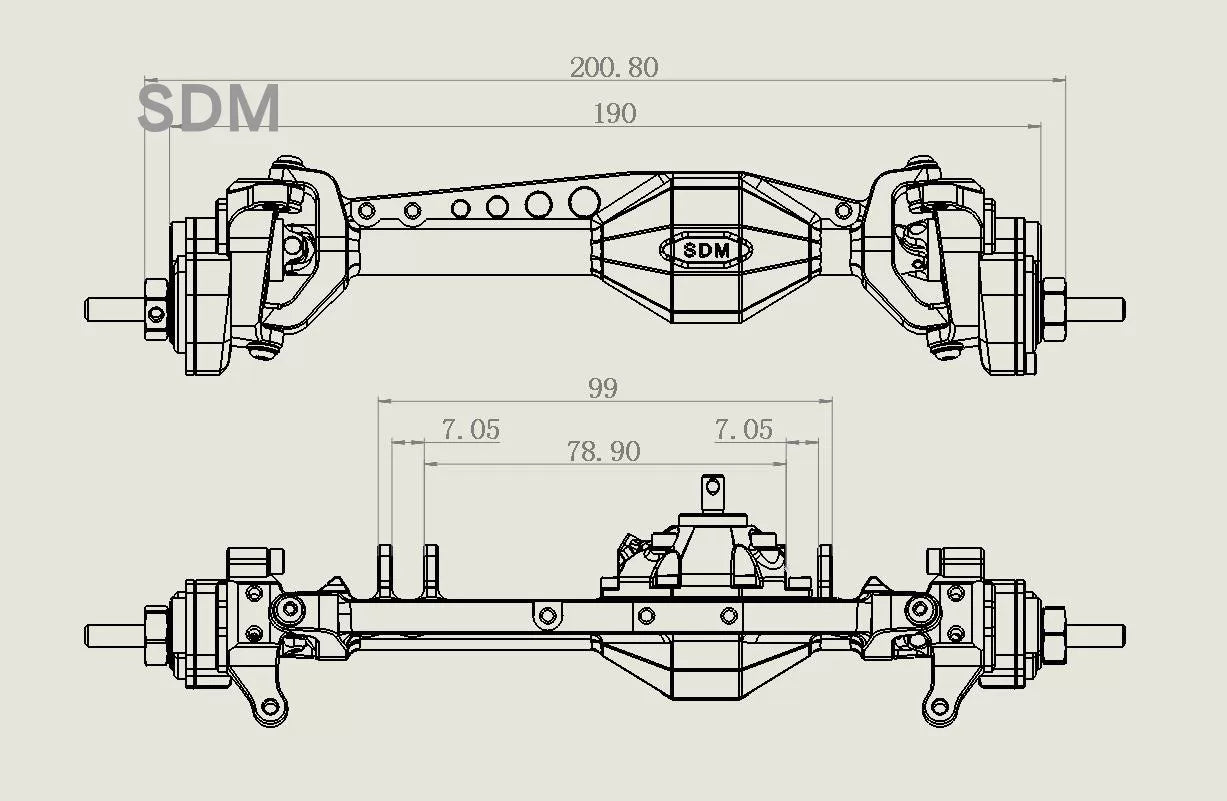 SDM SCX10 3rd Generation TRX4 VP 1/10 Pipe Frame Rc Car Constant Speed Steering Differential Speed Lock Rc Climbing Car Axle DA05