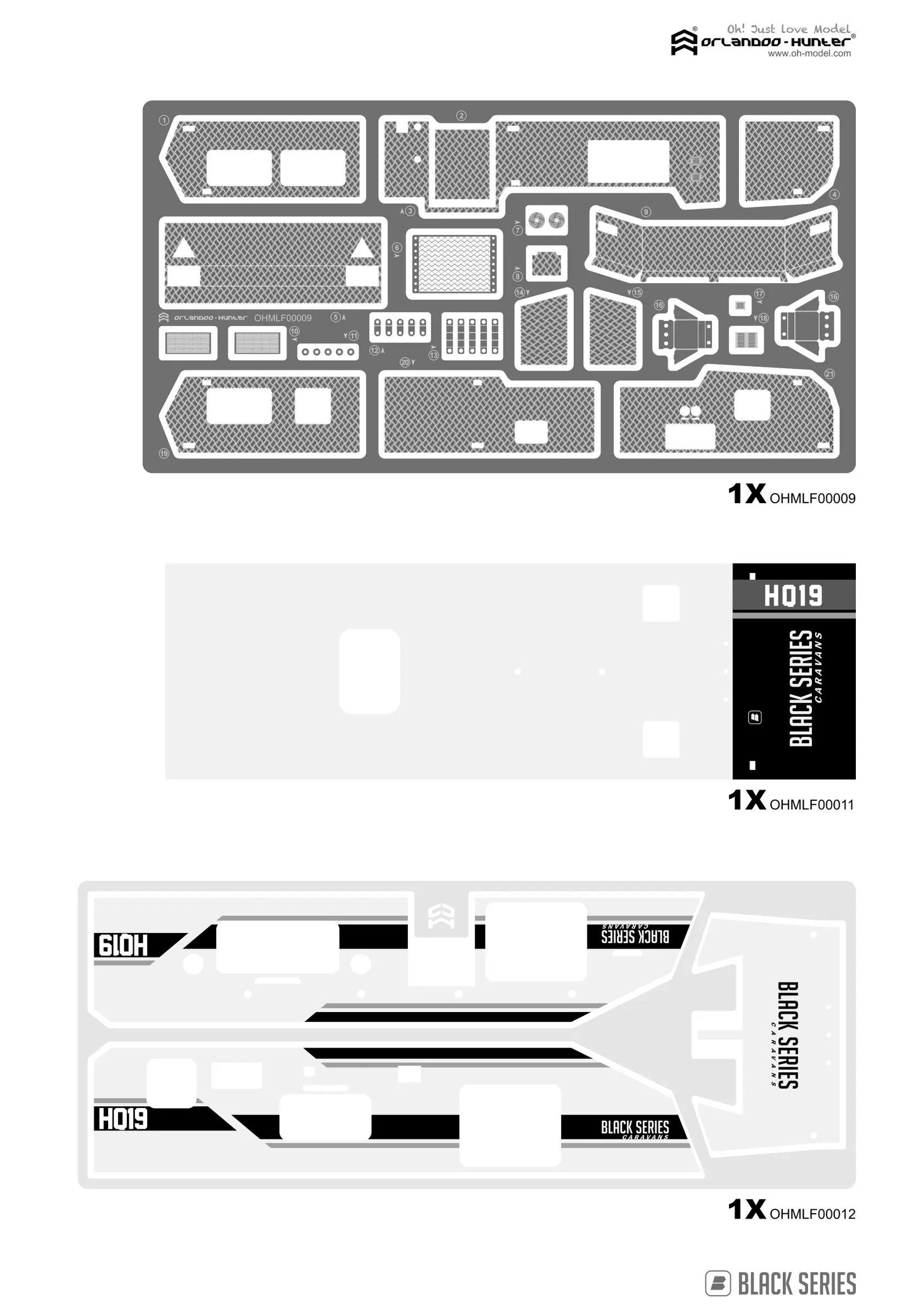 Orlando Hunter OH32N01 RC Trailer Camper RV Assembly KIT