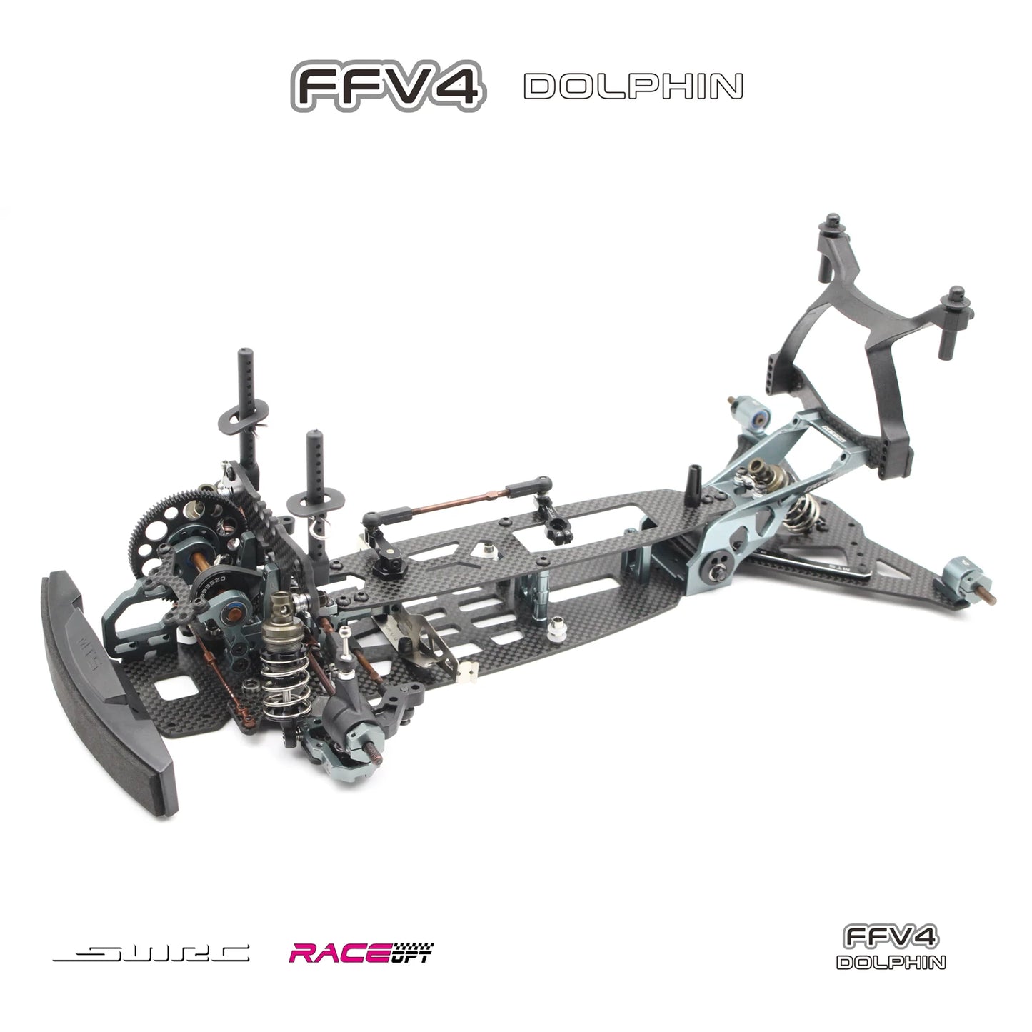 SNRC 1/10 FFV4 RC CAR Front Drive Belt Drive Carbon Fiber Frame