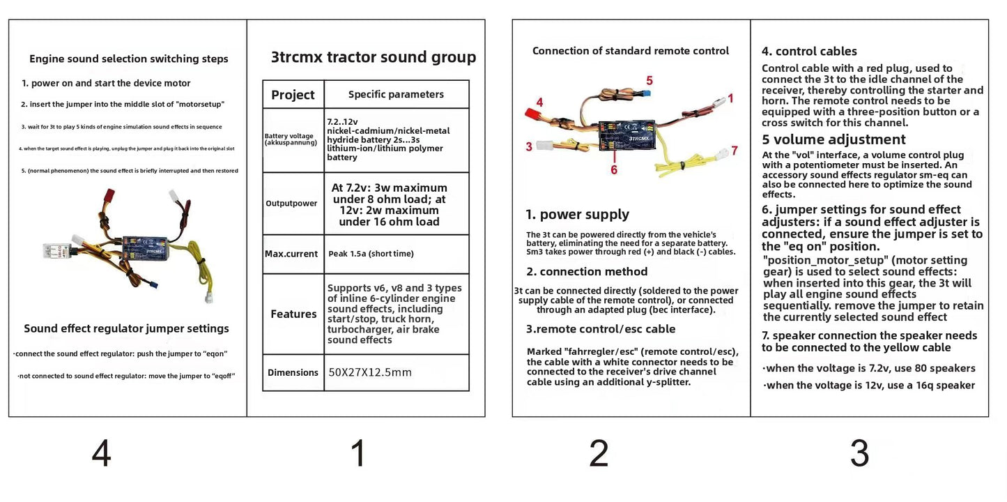 JDMODEL JDM-222 3TMAX 1/14 RC TRACTOR Sound Module