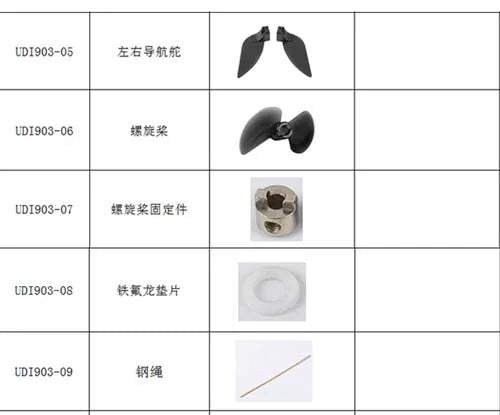 Udirc UDI903 Rc Boat Parts Propellers Batteries Brushless Motors Circuit Boards Chargers