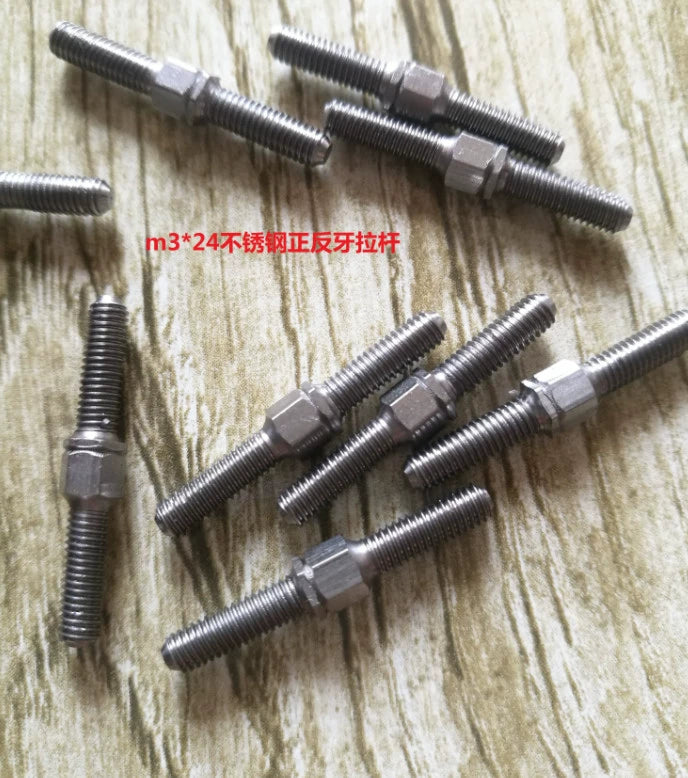 M3 Double Head Stainless Steel Tie Rod for YOKOMO YD2 Sakura MST 1/10 Rc Drift Car 10pcs