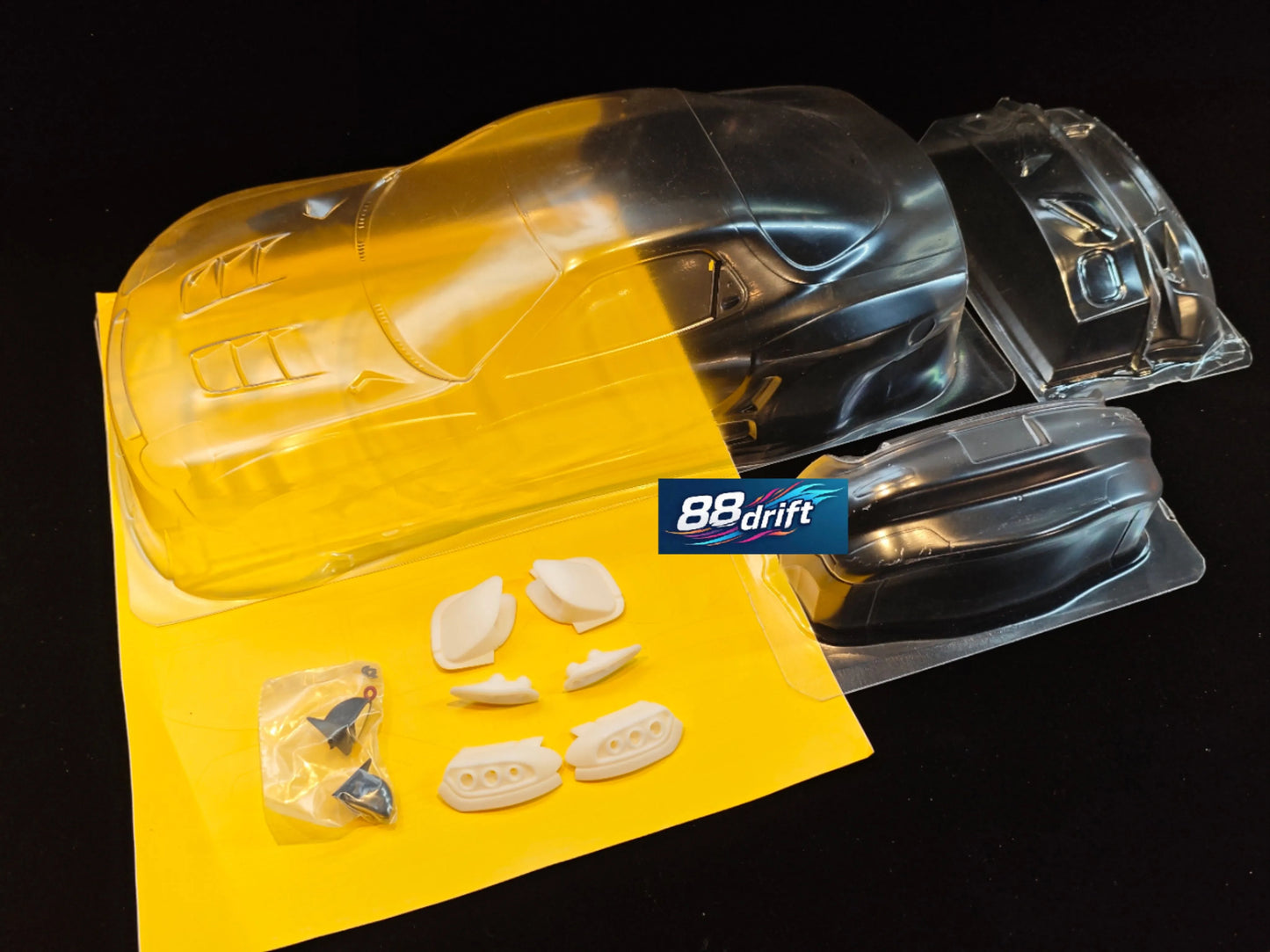 88Drift Rx7 FD3S Pandem 1/10 C Drift Car Transparent Shell Wheelbase 258mm