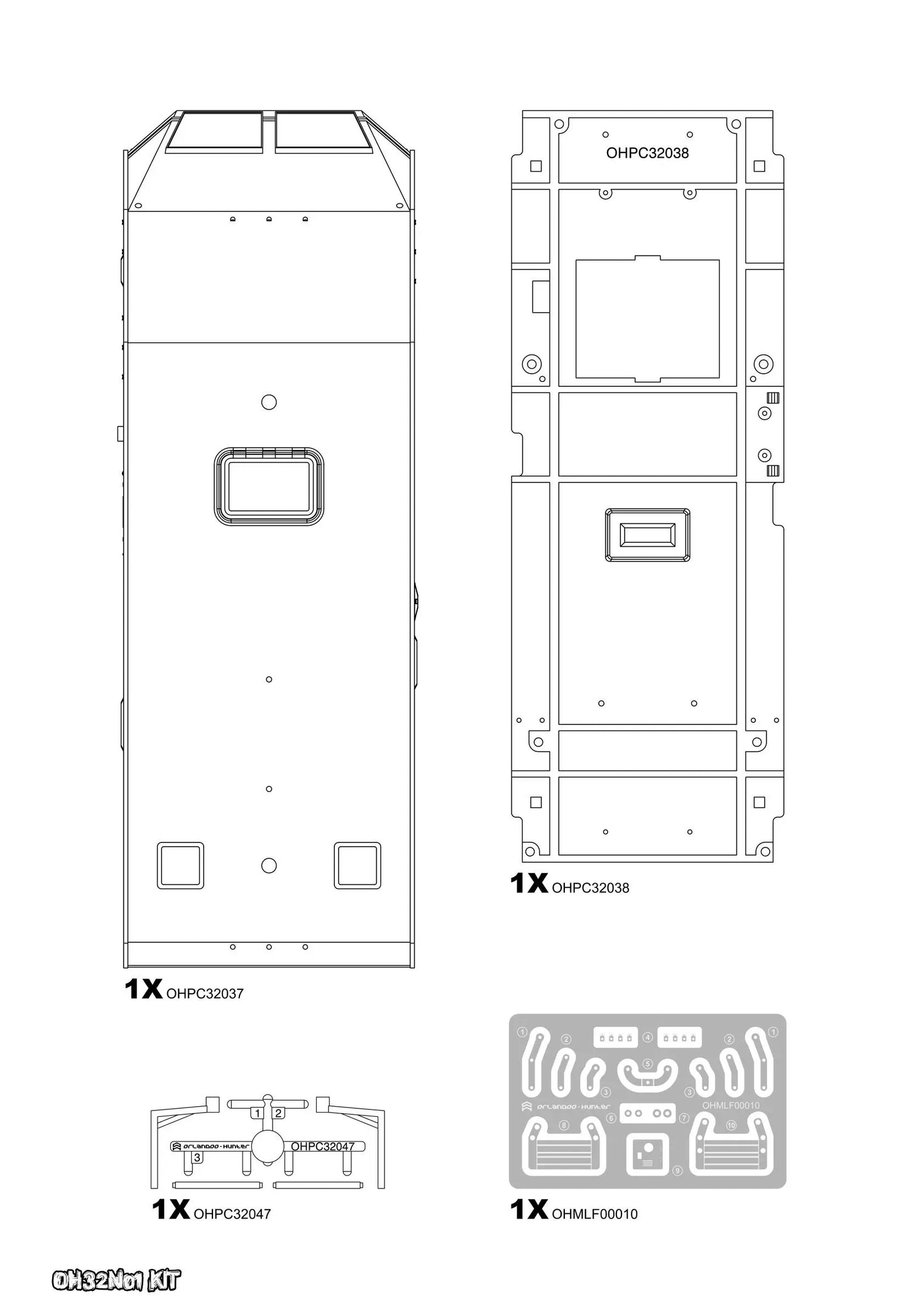 Orlando Hunter OH32N01 RC Trailer Camper RV Assembly KIT