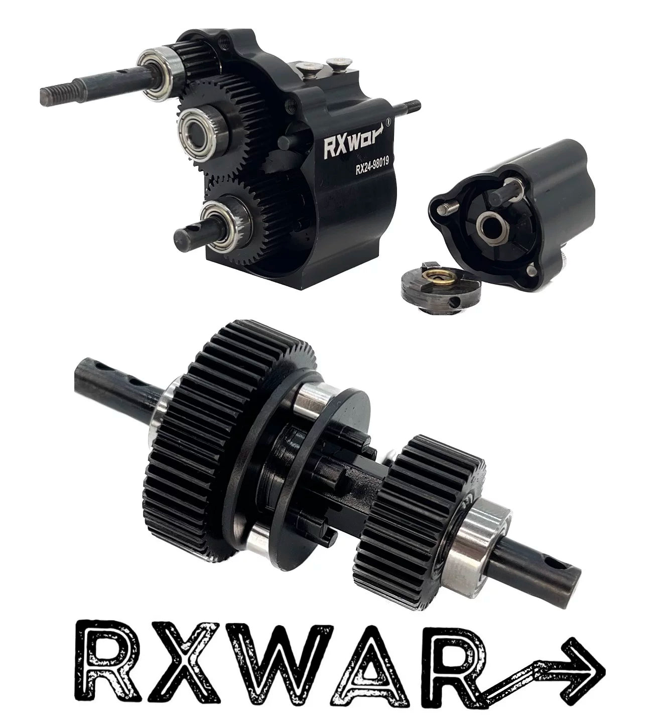 RXwAR RXscx10 All-Metal Two-Speed Transmission for 1/10 Scx10 Rc Car