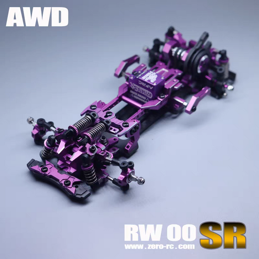 ZERORC RW00SR AWD COUPLER 1/24 RWD RC DRIFT CAR WITH FULL OP PART KIT