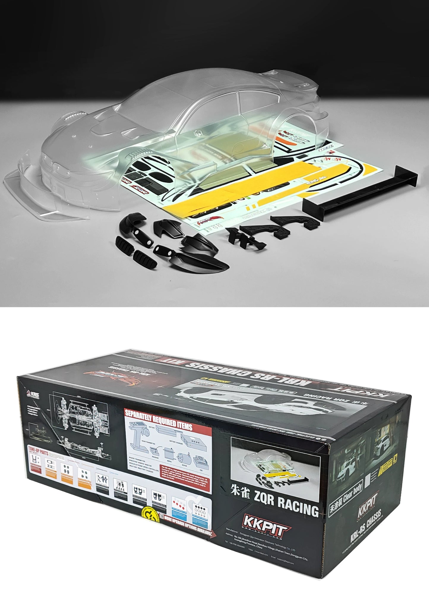 KKPIT 1/8 ZQR RACING RC CAR KIT KRL-RS CHASSIS 360MM wheelbase