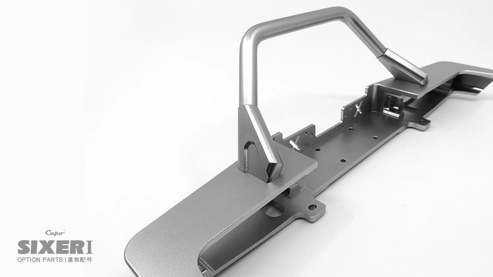 CAPO SIXER1 Samurai Jimney Rc Car Front Bar Rear Bar Spare Tire Rack Silver Set