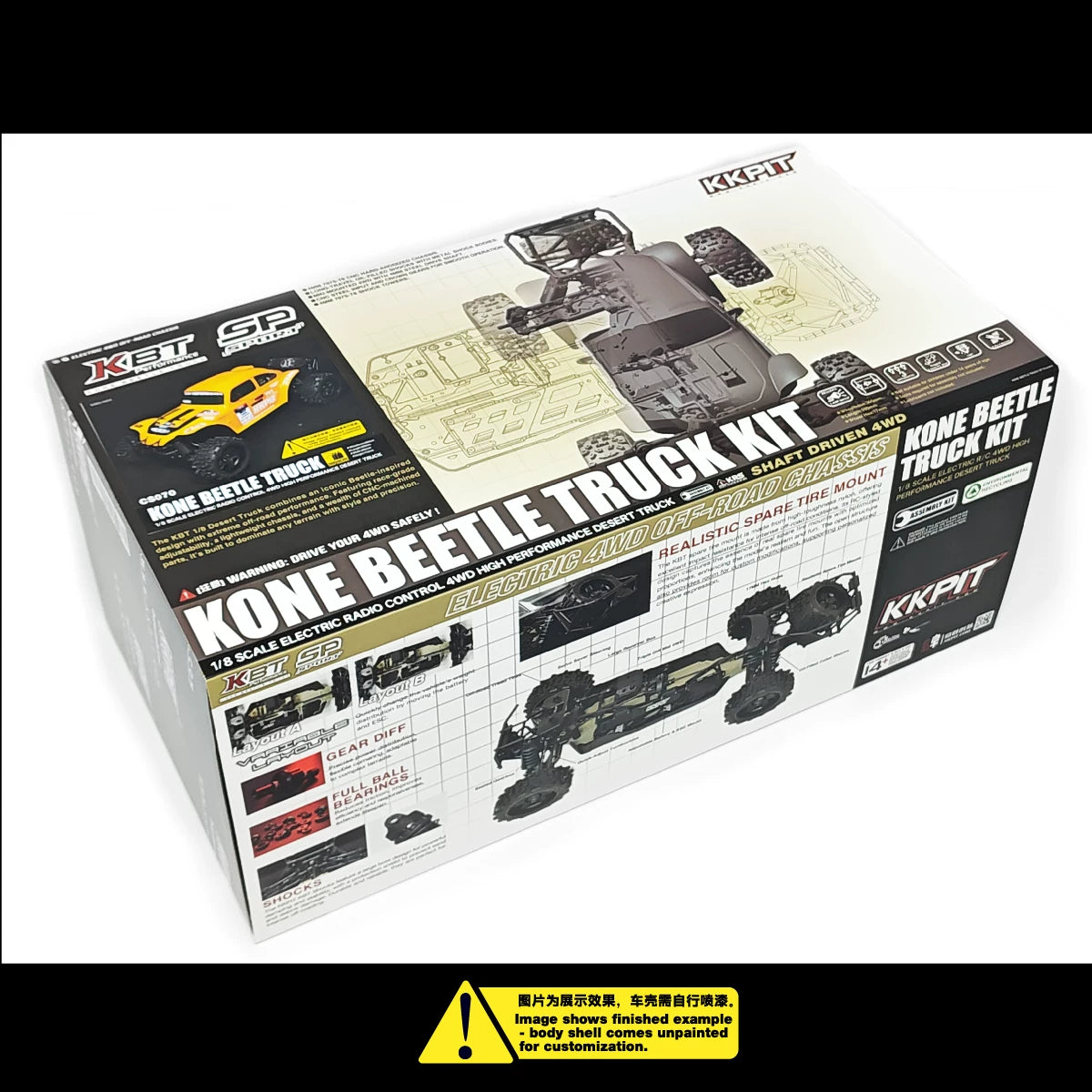 KKPIT KBT SP 1/8 Beetle RC CAR Frame Transparent Housing Version ARR 360mm Wheelbase