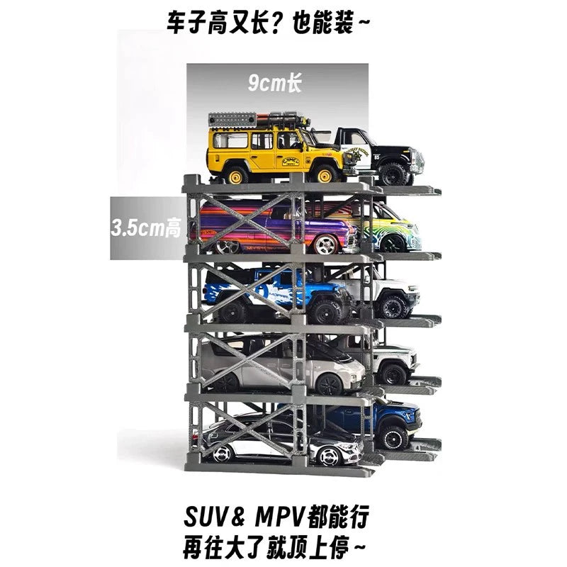 1:64 Alloy Car Model 3D Printing Three-dimensional Car Parking Location with Transparent Display Box