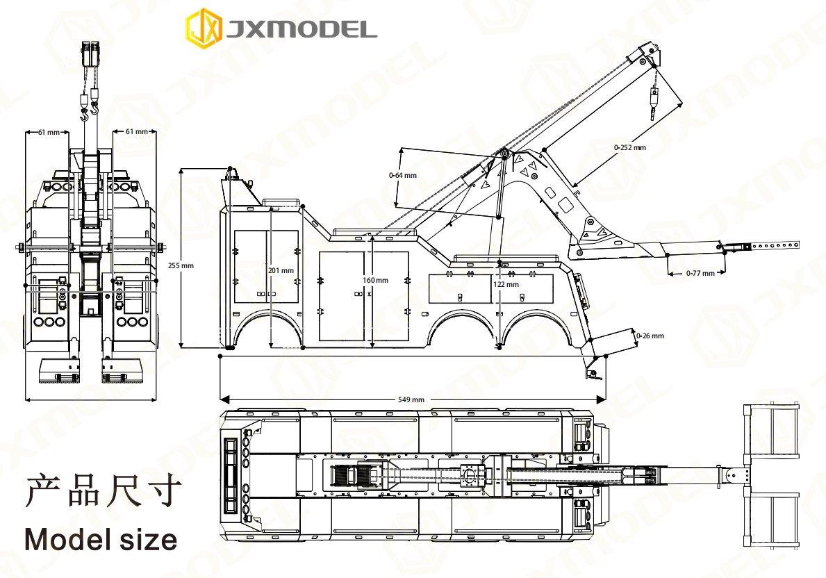 JXMODEL 1/14 RC Clearance Rescue Trailer Chassis Hydraulic Rescue Module Version 2.0 KIT