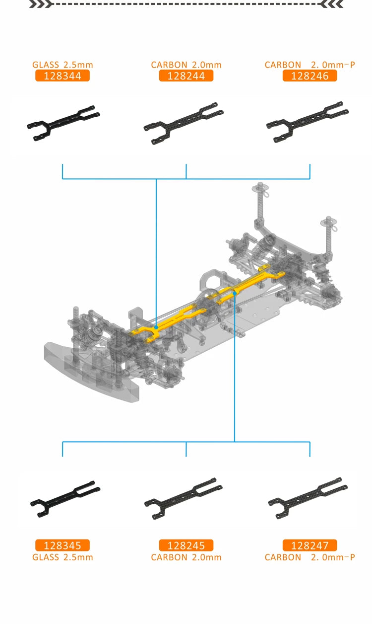 SNRC 1/10 Rc Car R3-G R3-CR3-PRO Center 4WD Belt Carbon Fiber Frame Kit