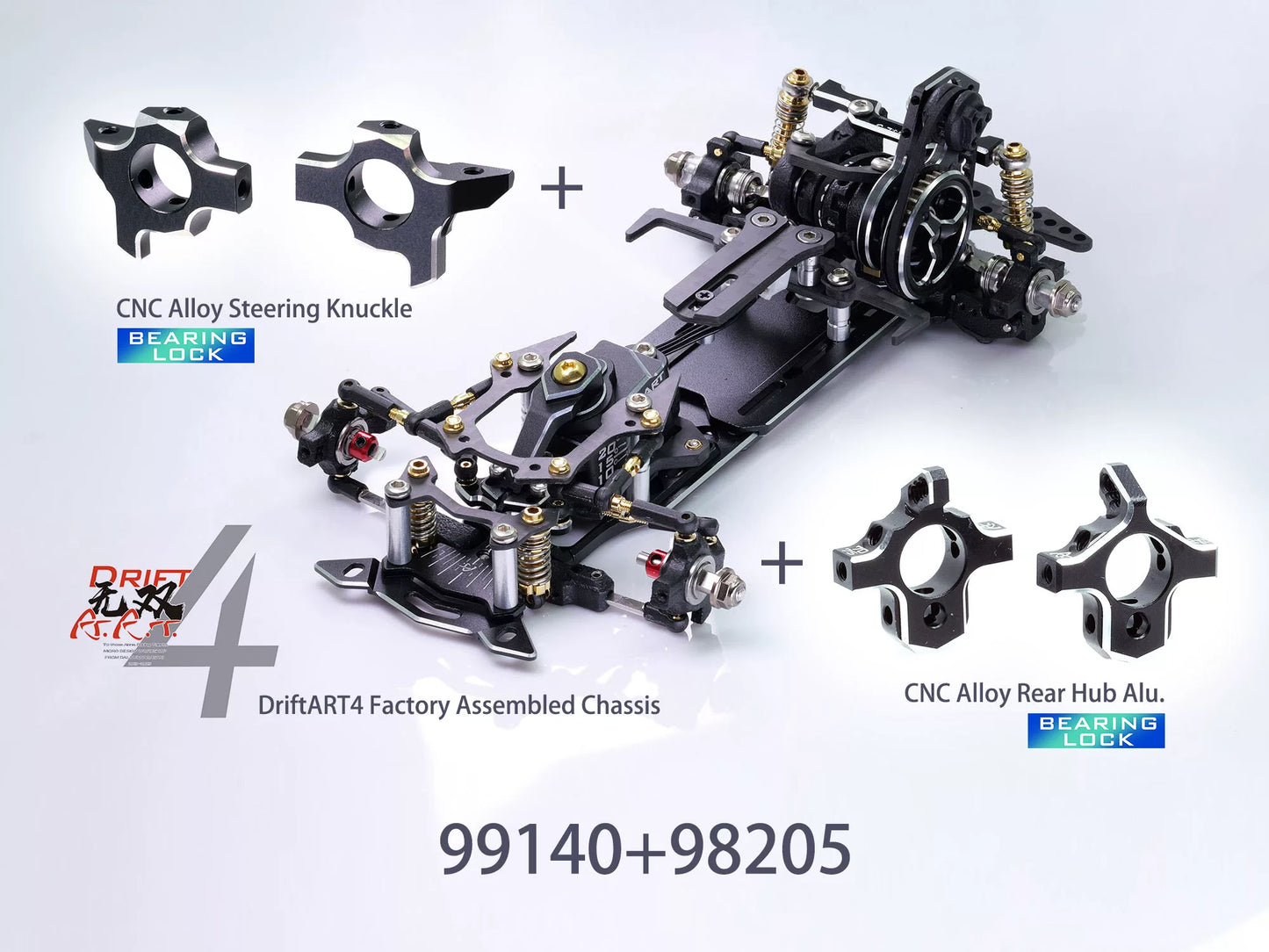DRIFTART 99140/99140 + 98205 1/24 Rwd Rc Drift Car Frame Pre-assembled Version