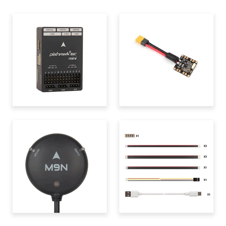 Holybro Pixhawk 6C Mini Flight Control PM02 V3 PM06 Power Module M9N M10 GPS Kit