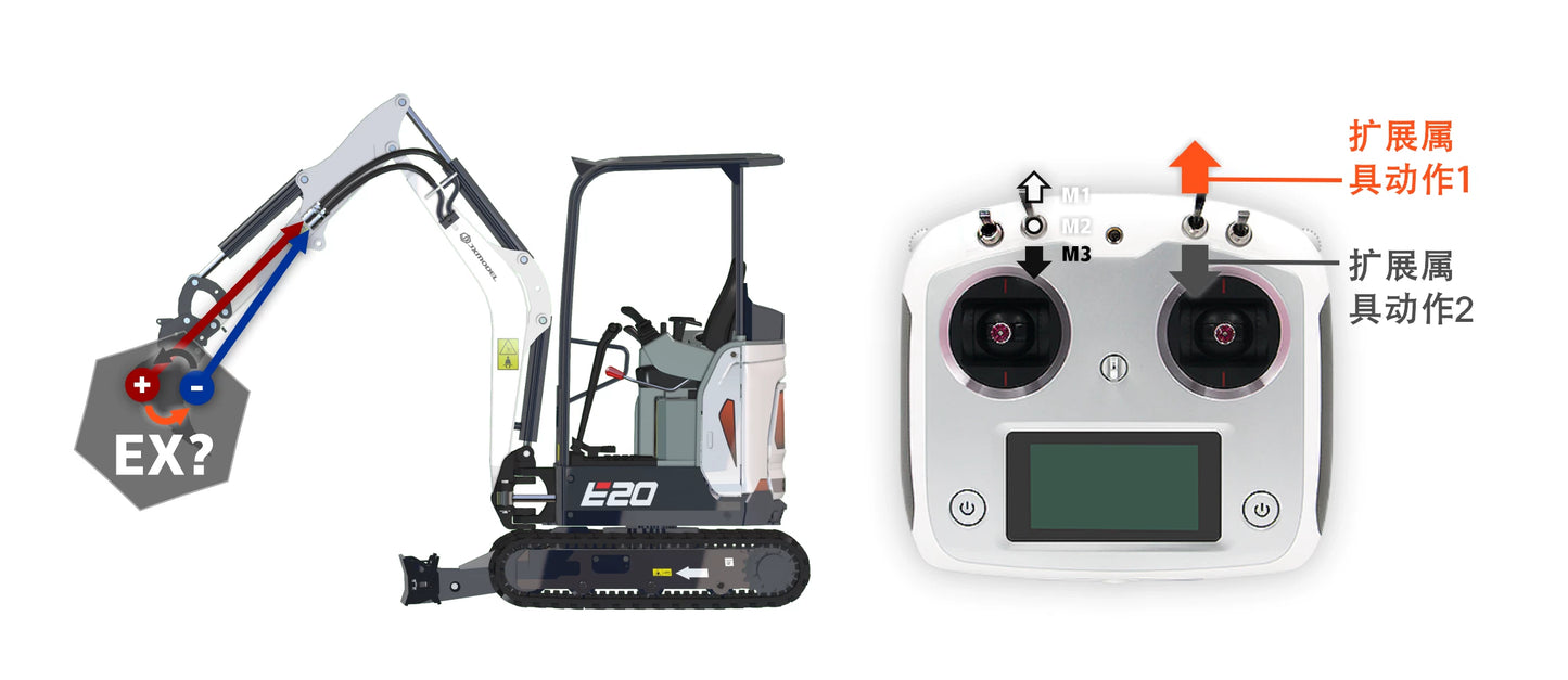 JXMODEL JX-E20-V2.0 RC Micro Desktop Metal Hydraulic Excavator RTR