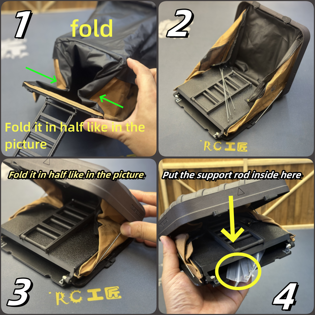 1/10 trx4 scx10 rc car roof tent model 158x143mm