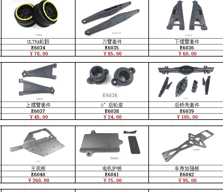 TRACTION HOBBY KM 1/6 CHALLENGER RC CAR Repair Parts
