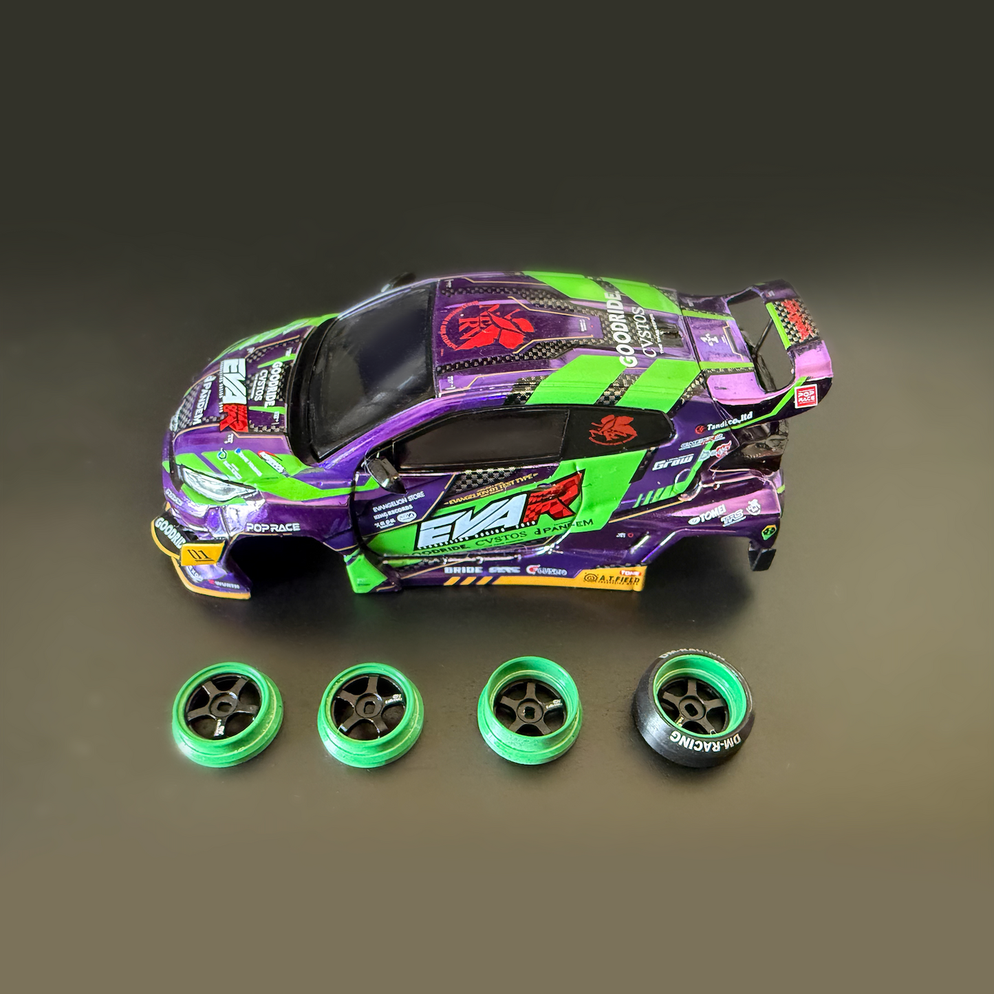 DMRACING NEZ 1/64 RC DRIFT CAR Metal Wheel Pom Tires