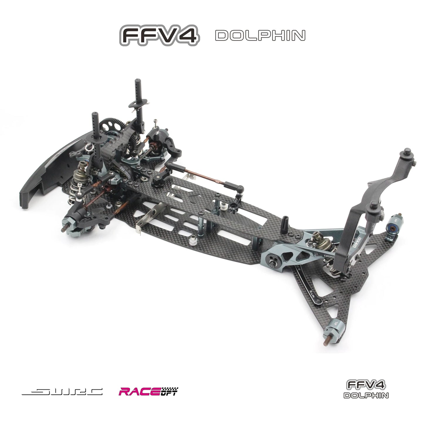 SNRC 1/10 FFV4 RC CAR Front Drive Belt Drive Carbon Fiber Frame