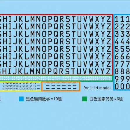 Kaya 1/14 Tamiya Scania Volvo Rc Tractor Metal License Plate Model European Model 286