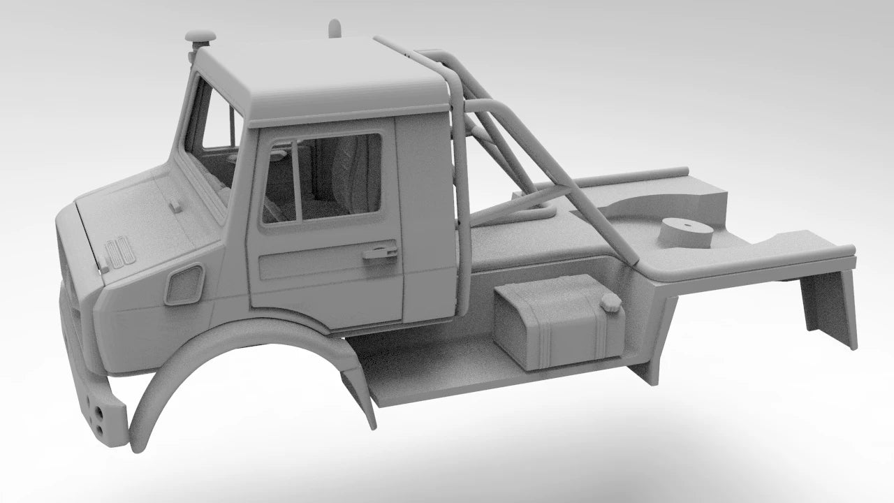 PLA 3d Printed Unimog shell with Interior for TRX4 1/10 Rc Car Wheelbase 313mm