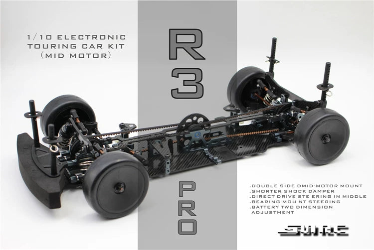SNRC 1/10 Rc Car R3-G R3-CR3-PRO Center 4WD Belt Carbon Fiber Frame Kit