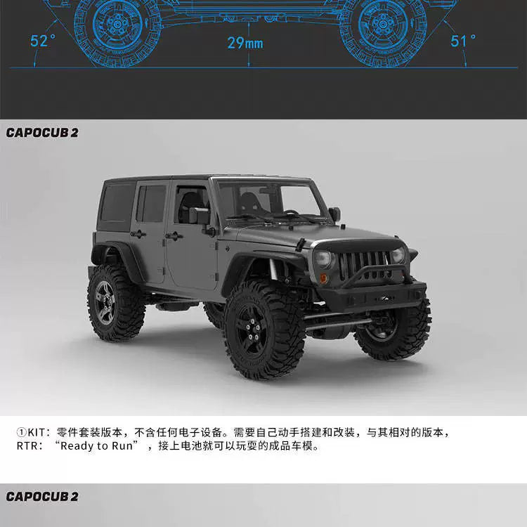 CAPO CUB2 JK 1/18 Full Metal RC Car KIT