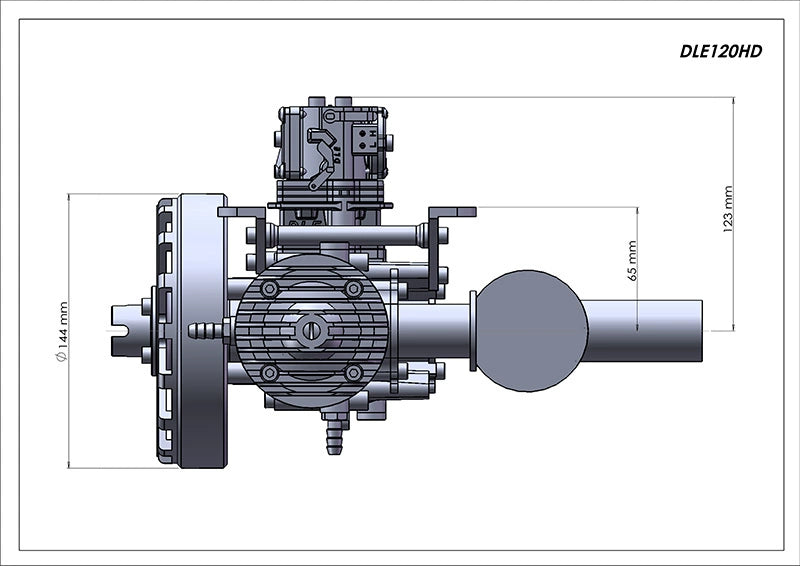 DLE128HD Drone Engine Water-cooled Engine Oil-to-electric Kit