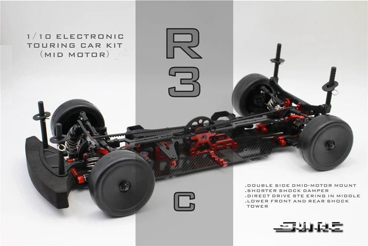 SNRC 1/10 Rc Car R3-G R3-CR3-PRO Center 4WD Belt Carbon Fiber Frame Kit