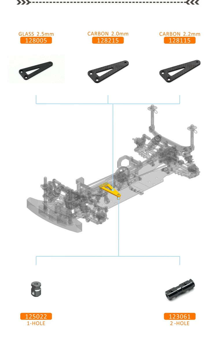 SNRC 1/10 Rc Car R3-G R3-CR3-PRO Center 4WD Belt Carbon Fiber Frame Kit