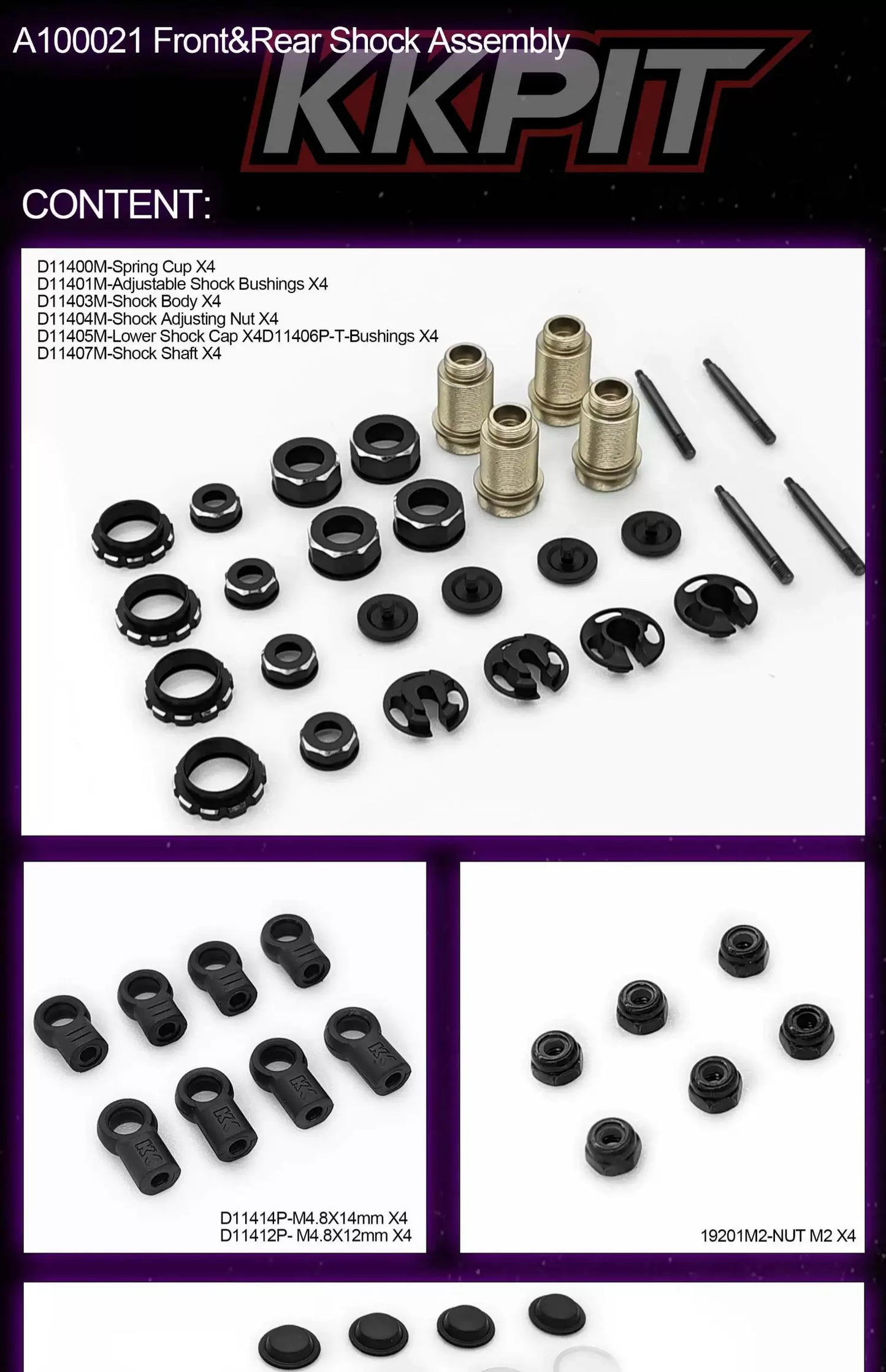 KKPIT-1/10 PDK RC DRIFT CAR All Metal Absorber YD2 MST Universal