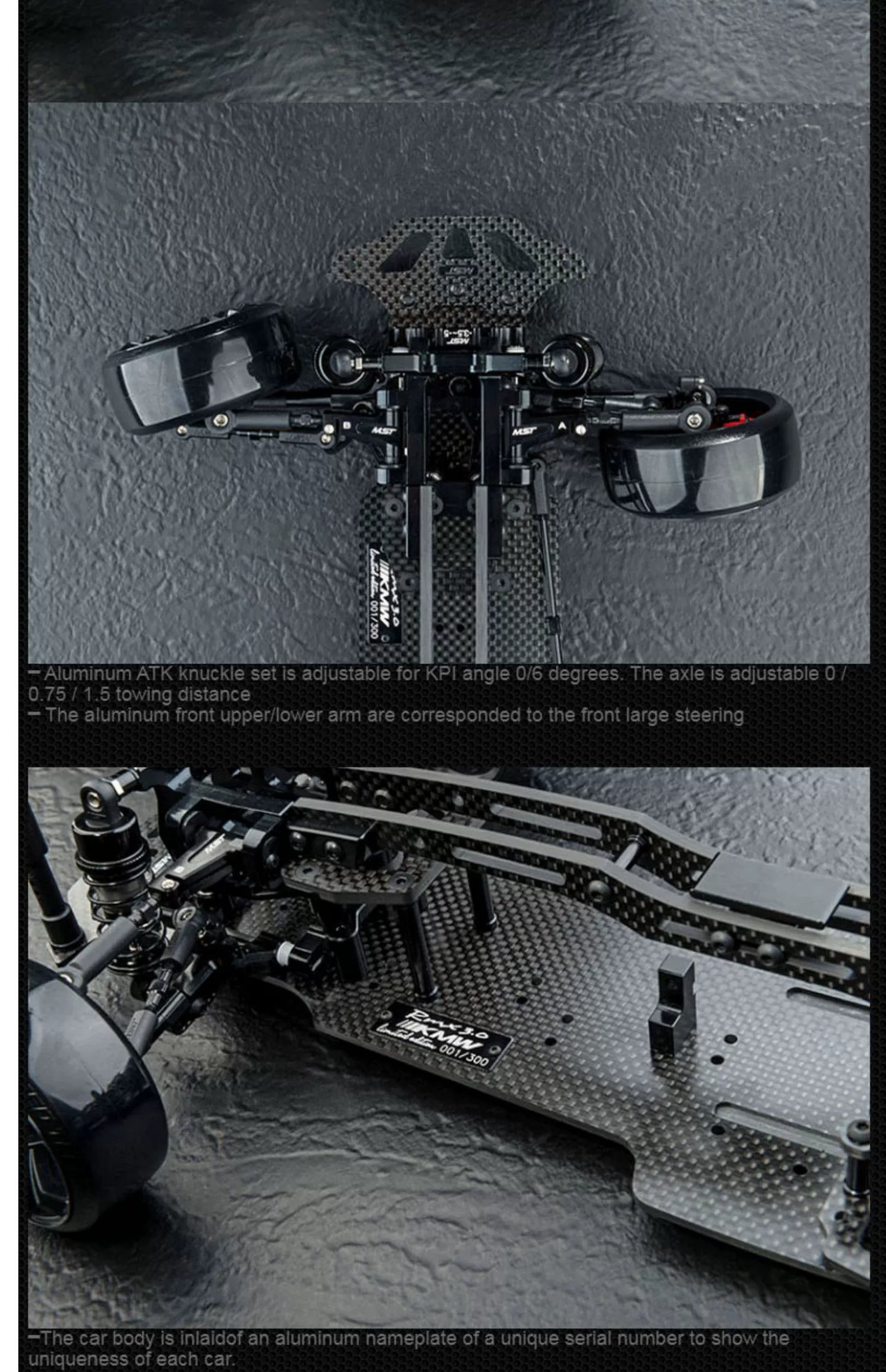 MST RMX3.0 KMW 1/10 Full OP RRX RC DRIFT CAR Frame 532195BK
