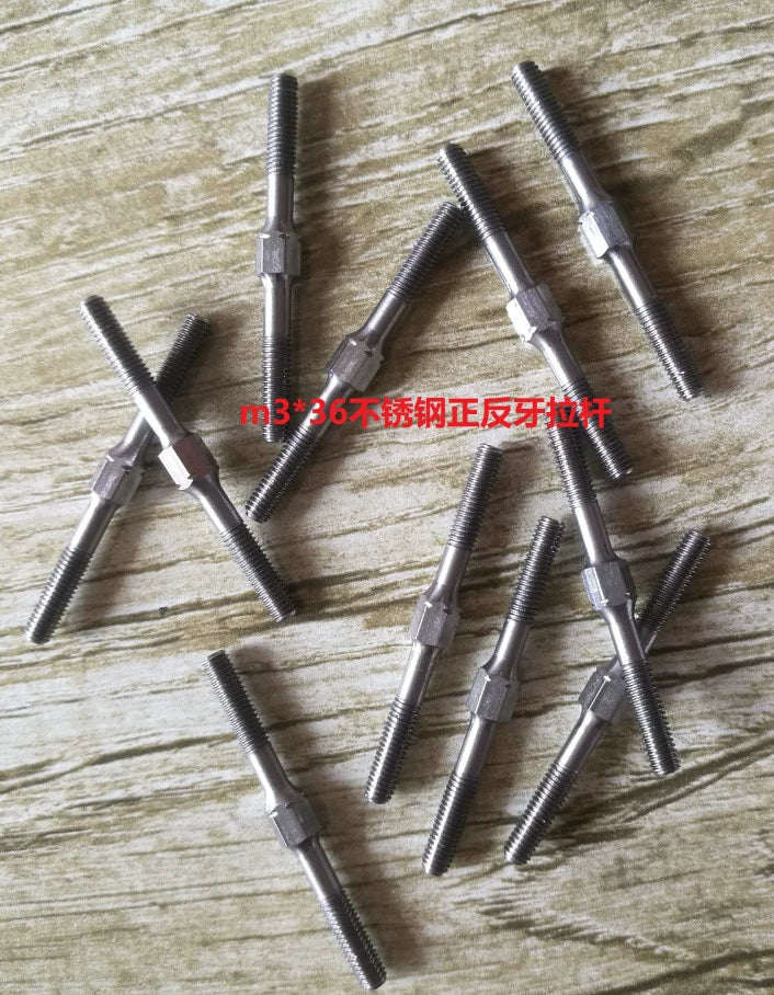 M3 Double Head Stainless Steel Tie Rod for YOKOMO YD2 Sakura MST 1/10 Rc Drift Car 10pcs