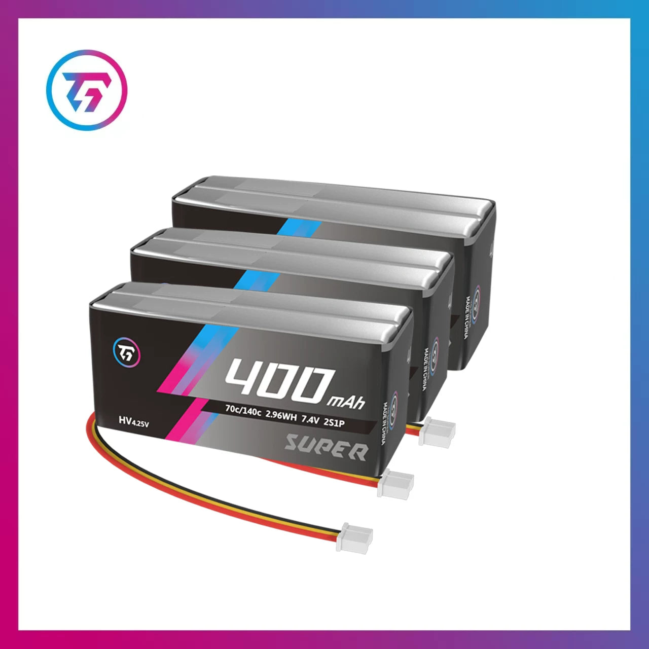 TG Super 400Mah 2S 7.6V 70C 1/24 RC DRIFT CAR Lithium Battery PH2.0 PLUG