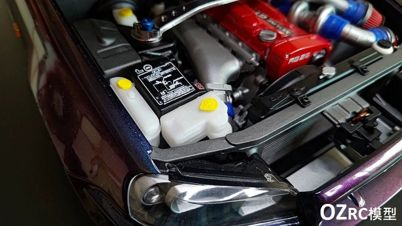CAPO CD15829 GTR R34 Rc Car Simulation Engine Compartment Fuse Box Wiper Fluid Pot Plastic Kit