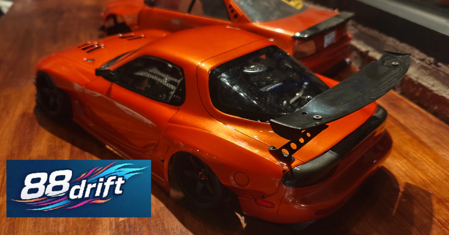 88Drift Rx7 FD3S Pandem 1/10 C Drift Car Transparent Shell Wheelbase 258mm