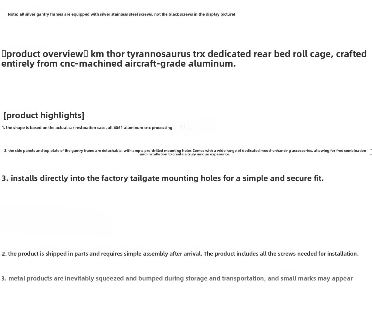 Traction Hobby KM RAM 1500 1/8 4wd Rc Car Op Parts