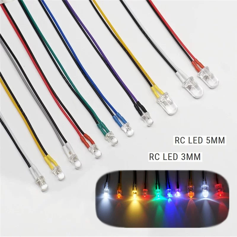 1/14 TAMIYA RC TRACTOR 4-in-1 PH2.0 LED MFC-03 01 3MM 5MM LED Light 5pcs