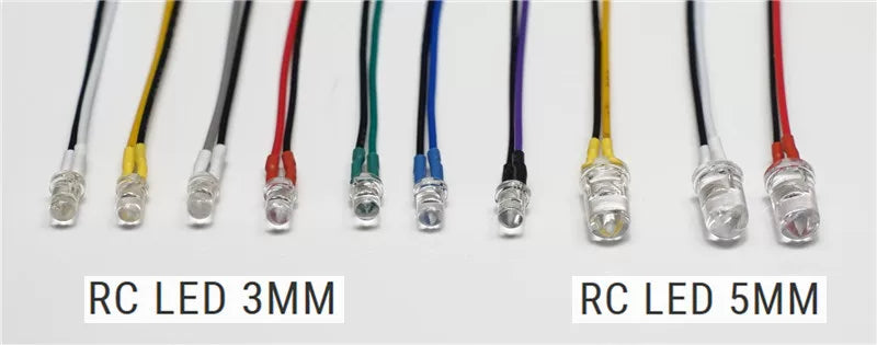 1/14 TAMIYA RC TRACTOR 4-in-1 PH2.0 LED MFC-03 01 3MM 5MM LED Light 5pcs