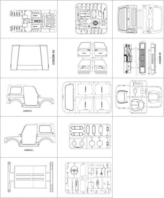CAPO SIXER1 Jimny Samurai 1/6 Rc Car Shell Repair Parts CD15828
