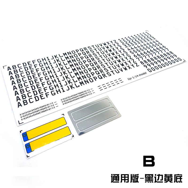 Kaya 1/14 Tamiya Scania Volvo Rc Tractor Metal License Plate Model European Model 286