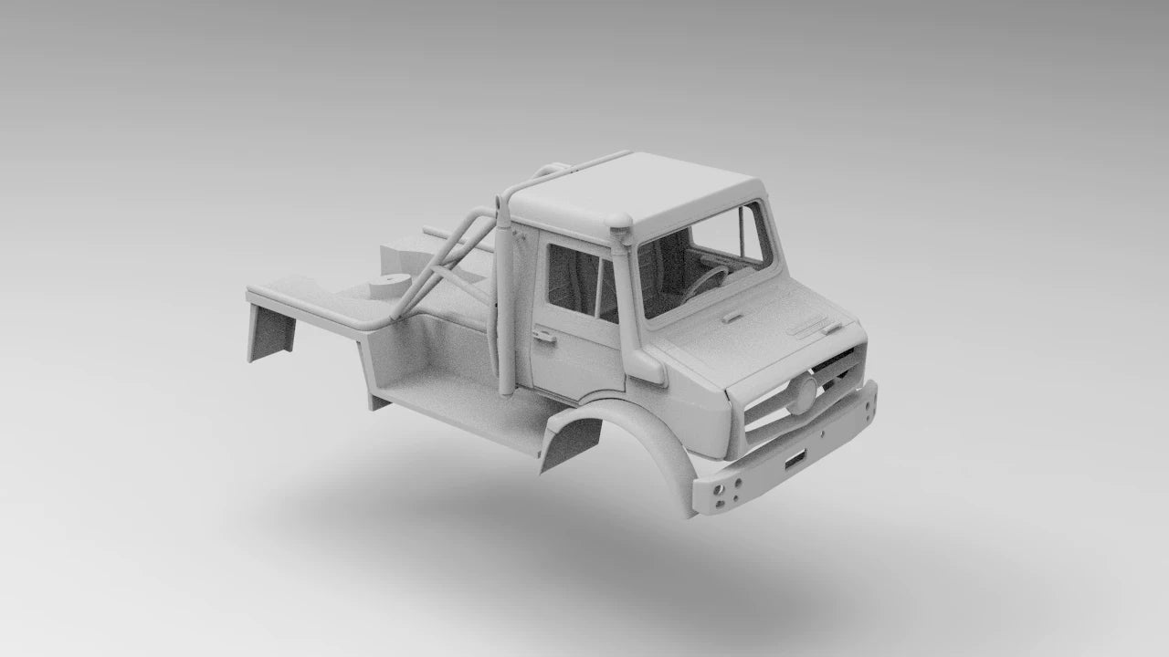 PLA 3d Printed Unimog shell with Interior for TRX4 1/10 Rc Car Wheelbase 313mm