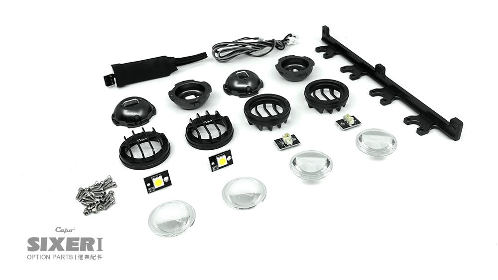 CAPO SIXER1 Samurai Jimney Rc Car Round LED Light Frame Roof Light Follow-up System CD158284P SET