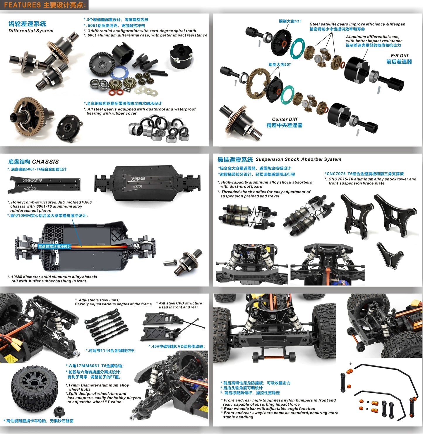 HNR H9902 1/8 4wd Brushless X-MARS MT Rc Car RTR