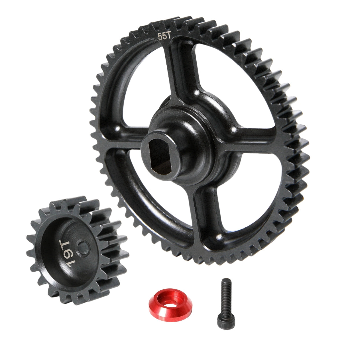 GTB Integrated Steel Gear Set 19T 55T for Km Rovan Baja 5b 5t 5sc 1/5 Rc Car