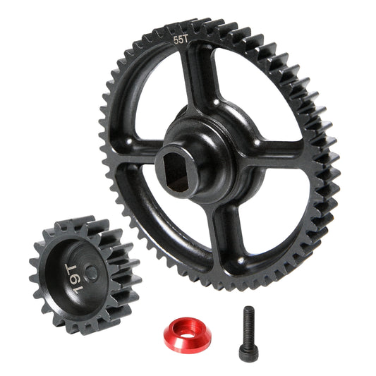 GTB Integrated Steel Gear Set 19T 55T for Km Rovan Baja 5b 5t 5sc 1/5 Rc Car